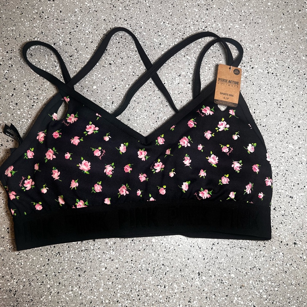 NEW PINK ULTIMATE LIGHTLY-LINED SPORTS BRA SMALL
